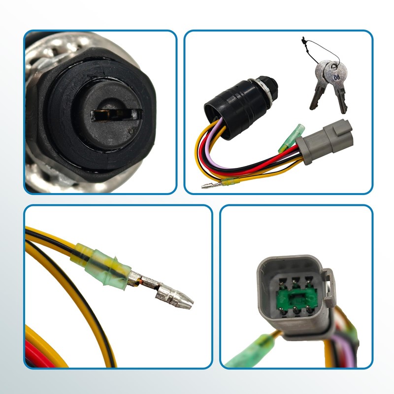 129572 Ignition Switch with 2 Key Compatible with Tracker Boats,