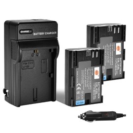 DSTE® 2-Pack LP-E6 Battery + DC88 Travel and Car Charger Adapter Compatible with Canon EOS 5D Mark II/III/IV, 5DS, 5DS R, R5, R6, 6D,7D,60D,60Da, 70D, 80D, 7D2, XC10 XC15 Camera as LP-E6N