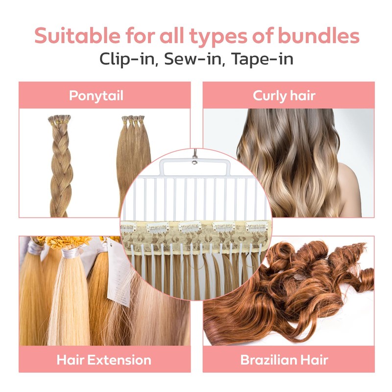 Hair Extension Holder (White) with Suction Cup - Secure and