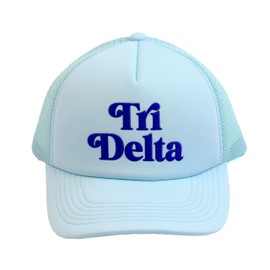 Sorority Shop Delta Delta Delta Baseball Cap - Mesh Trucker-Style Hat, Padded Front Panel and Snap Closure, Tri Delta Gifts for Women Blue