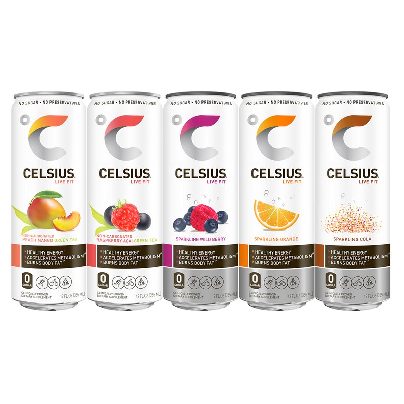 CELSIUS Fitness Drink 9-Flavor Variety Pack, Zero Sugar, Slim Can
