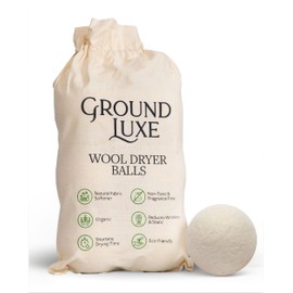 GroundLuxe Premium New Zealand Wool Dryer Balls - 100% Organic, Hand-Felted, Reusable, Reduce Drying Time - Set of 6 for Natural Fabric Softening, Wrinkle & Static Reduction