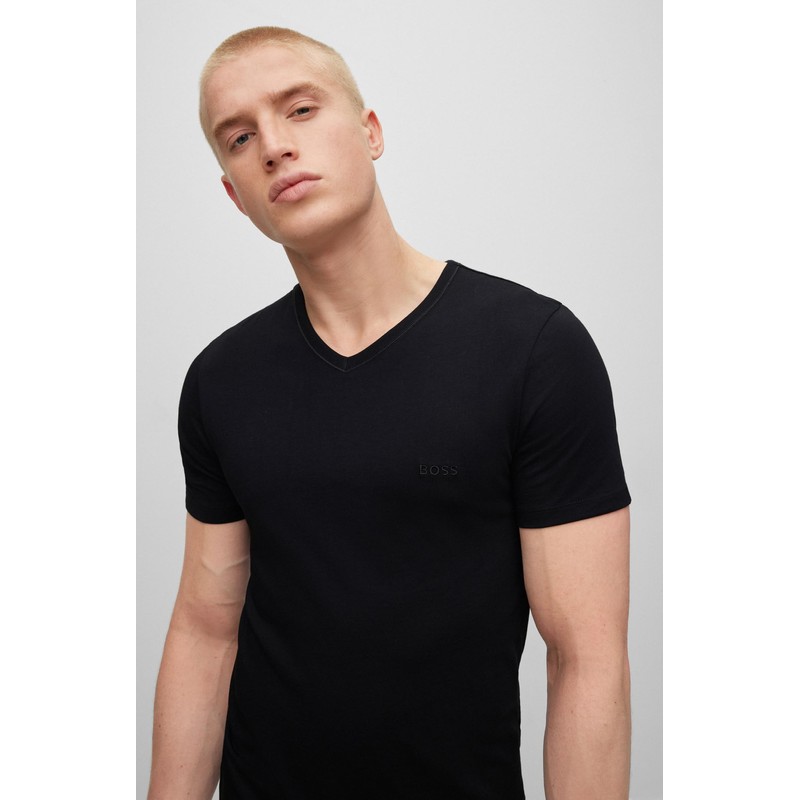 BOSS 3-Pack V Neck Jersey T-Shirts Black Night