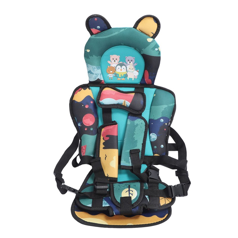 Toddler Car Seat Insert Bear Pattern Heighten Adjustable Fixing Straps
