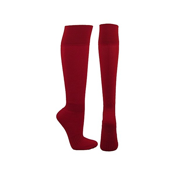 COUVER Adult Dark Red Soccer/Sports Knee High Socks 1 Pair - Unisex(Men, Women)