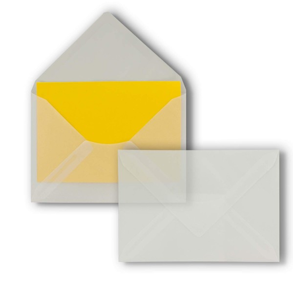 FarbenFroh ENVELOPE, 50 Transparent Umschläge, DIN C6, 114 x 162