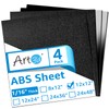 Art3d ABS Plastic Sheets 1/16 Inch Thick 12"x12", 4 Pack