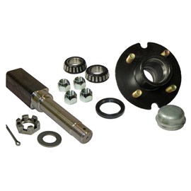 RIGID HITCH INCORPORATED Single - 4-Bolt On 4 Inch Hub Assembly (SQ-220044) Includes (1) Square Shaft 1-1/16 Inch Straight Spindle & Bearings