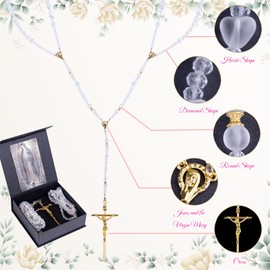 Lazo Para Boda,66.9 * 19.68",Wedding Crystal Rosary,Contains a Picture of the Virgin,Imprescindible Para Las Bodas Cristianas,Colgantes De Cristal Para Los Novios,Lasso for Wedding Ceremony
