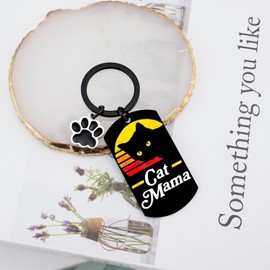 OEHEDOU Cat Mom Gifts For Women Black Cat Gifts Cat Parent Keychain Cat Mama Gifts New Puppy Fur Baby Owners Cat Lovers Gifts For Women Her Best Cat Mama Gifts Cat Gifts For Cat Mom Cat Themed Gifts