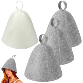 4 Pieces Sauna Hat Sauna Hat Sauna Hat Men's Sauna Hat Women's Sauna Hat Sauna Hat Sauna Hat Felt Hat Sauna Hat Sauna Comfortable Breathable Head Protection Suitable for Sauna Spa Bathroom