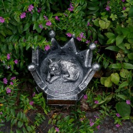 Resin Crown - Styled Cat Urn, Custom Nameplate Available - Ideal for Cat Owners Remembering a Departed FelineColor: Gray, Size: One Size