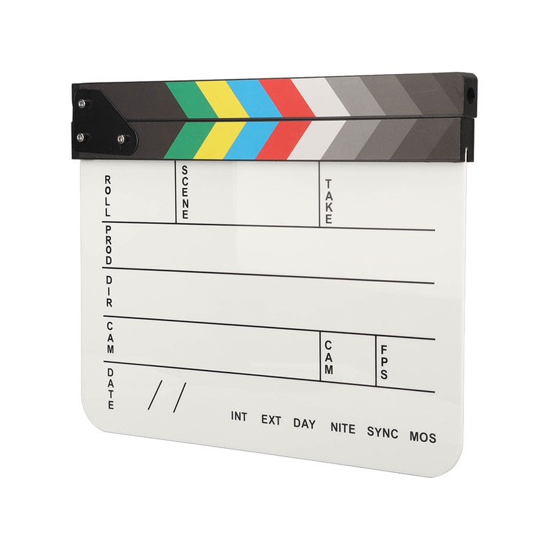 Acrylic Film Clapboard Professional Dry Erase Movie Props Clap Board