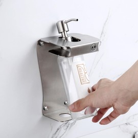 AIREMOEN Shampoo, Conditioner, Shower Gel Dispenser 3 Room refillable Shampoo and Conditioner Pump Bottle Wall-Mounted Slot Shower soap Dispenser (KCLS-1), Brushed Stainless Steel