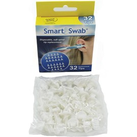 SMART SWAB 32 Spiral Ear Wax Removal Replacement Tips Only (No Handle). 32 Replaceable Soft Silicon Tips. Spiral Swab Tips. Safe Ear Cleaning Tips Replaceable Tips Only