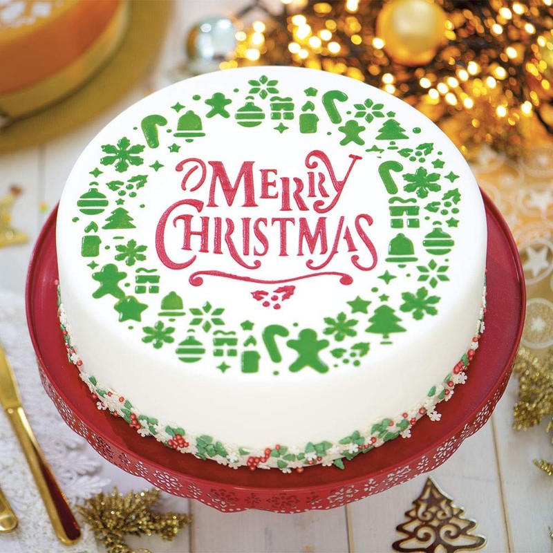 Decora 9270978 Merry Christmas Garland Stencil Diameter 25 cm Plastic