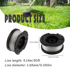 lvzhen 2Pcs Strimmer Wire Compatible for Black and Decker | 30FT Heavy Duty Strimmer Wire | Round Φ1.6mm Strimmer Spool Line Replacement for BLACK+DECKER Models AF-100/AF-100-3ZP/AF-100-BKP