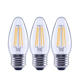 Ceybo LED B11 Bulbs E26 Base 60W Equivalent Daylight Dimmable Blunt Tip Clear Glass 360° Light, Perfect for Chandeliers, Bathrooms, Kitchens