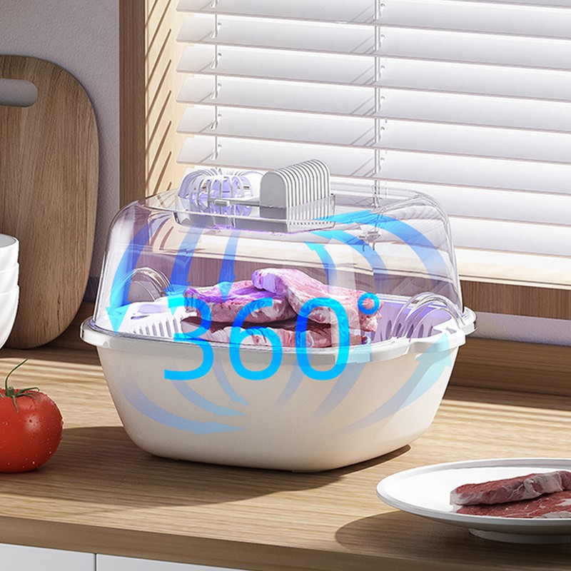 Household Defrosting Box Large Capacity Double Layer Drain Timing USB