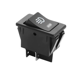 DXNQ Car Fog Light Toggle Rocker Switch, 4 Pin 12V 35A ON/Off SPST Fog Lamp Toggle Switch with LED Light, Universal Rear Front Fog Light Rocker Switch for RV Truck Marine Boat (White)