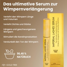 Gold Tree Lash Serum Eyelash Serum with Hyaluronic Acid, Natural Eyelash Lifting Set, Nourishes and Strengthens, Eyelash Serum without Hormones, Natural Ingredients, Eyelash Care