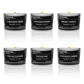 Men’s Luxury Scented Candle Gift Set - 6 Pack Premium Soy Wax, Aromatherapy Candle Relaxation, Home Decor Soy Wax Candle Perfect Birthday, Valentine, Christmas, Anniversary Aromatherapy Gifts for Him