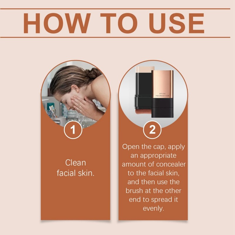 2 in 1- Luxury Anti-Wrinkle Foundation Stick,Double-Head Flawlesss Eraser Foundation
