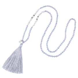KELITCH Women Pearls Necklace Crystal Beaded Necklaces Handmade Tassel Necklaces