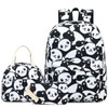 Fuyicat Panda School Backpack Set for Girls, 3-in-1 Kids Teens