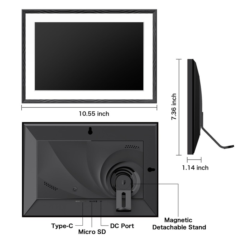 Digital Picture Frame, 10.1'' Frameo Digital Frame Wifi, 1280*800 HD