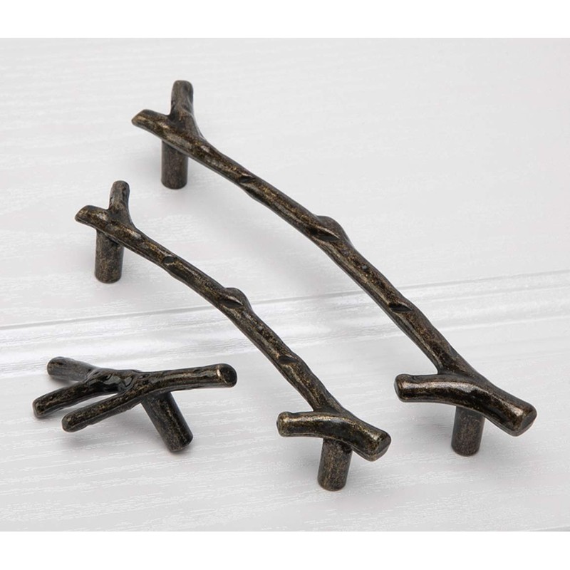 10 Pack Bronze Twig Pulls Branch Zinc Alloy Decorative Cabinet