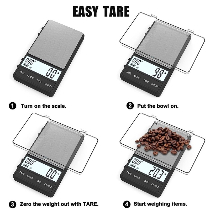 Disenkelubo Pocket Digital Scale, Electronic Balance, 0.004 oz (0.1 g-1000