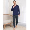 Ekouaer Pyjamas Men Long Sleeve Pjs Sets Plaid Pajamas for
