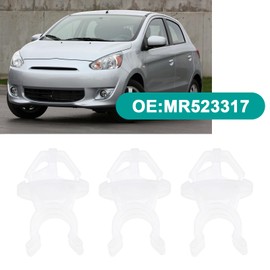 YINETTECH 5PCS Car Hood Prop Rod Clip MR523317 Automotive Hood Stay Rod Clamp Car Front Hood Support Rod Buckle Compatible with Mitsubishi Lancer White