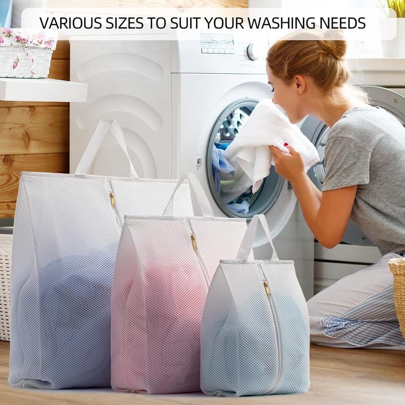 MIFNRO Laundry Bag Mesh Wash Bag，Use YKK Zipper，Tote Bag Bathroom