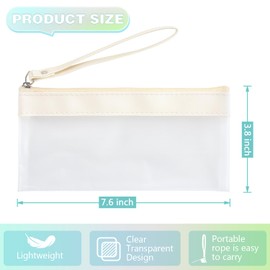 Tamaki Clear Pencil Pouch, Clear Pencil Case Bags for Kids, Clear Make Up Pouch Bag, 1 Pack (White)