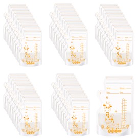 Lvefyti 50 Stück Muttermilch Aufbewahrung Bag,250ml BPA-freie Muttermilchbeuteln,Vorsterilisiert Auslaufsichere Milchbeutel,Muttermilchbeutel mit Doppelreißverschluss für Muttermilch