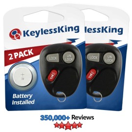 KeylessKing* Fits 1999 2000 2001 GMC Sierra 1500 2500 Keyless Entry Remote Key 15732803 2x