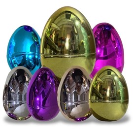 Orbitron 7Pcs Giant Golden & Small Shiny Filler Easter Egg Fillable Egg Hunt Decoration