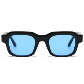 YAMEIZE Rectangle Sunglasses for Women Men Square Vintage Retro Sunglasses Trendy Thick Frame UV400 Protection