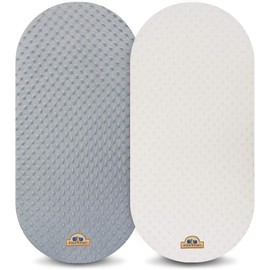 BlueSnail Sábana Bajera Ajustable Suave y elástica, sábanas de Cuna para moisés/colchón, 2 Unidades (moisés, Blanco y Gris)