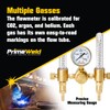 PrimeWeld Welding Flow Meter Regulator, CO2, Argon, Helium, Dual Meter,