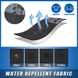 QRANSS Men's Swim Trunks with Compression Liner 7'' Black Camo Beach Swim Shorts Quick Dry Swimwear Boardshorts with Boxer Brief Liner