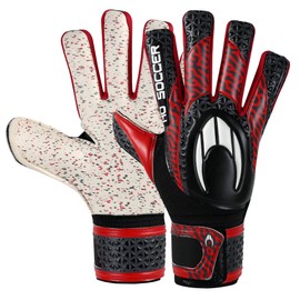 HO Soccer Initial Arena NG Red Goalkeeper Gloves, Unisex Kids, Black/Red, 3