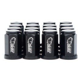 Black Flat Wheel Lug Nuts - APE RACING m10x1.25mm 17mm Hex Head Forged 7075-T6 Aluminum Flat Base Lugnuts (Pack of 16) for ATV Quad, Extremly Light Weight and Corrosion Resistance