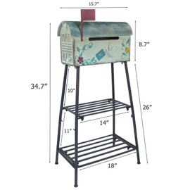 Mailboxes for Outside with Stand,Metal Mailbox and Stand Combination