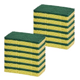 Scrubee Heavy Duty Scrub Sponge with Scouring Pad, Kitchen Dishwashing, Sink, Pot and Frying Pan Cellulose Scrubber Sponge Non Scratch. by Superio… (4.5" 12 Pack)