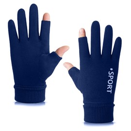 KXF Unisex Sports Fingerless Open Fingers Winter Warm Thermal Touchscreen Gloves for Women Men