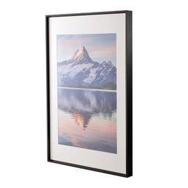 wyooxoo 24x36 Picture Frame Black Poster Frame,Display Pictures 20x30 with Mat or 24x36 Without Mat, Premium Metal Frame and Polished Plexiglass, Suitable For Wall Decoration