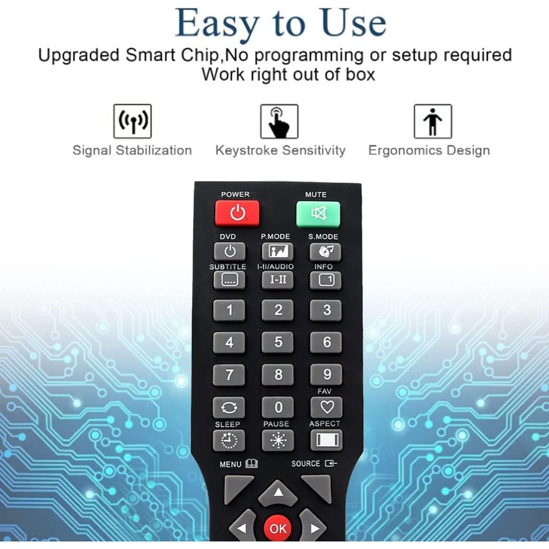 TAVICE QT1D Replacement Remote Control for SONIQ HD LCD LED